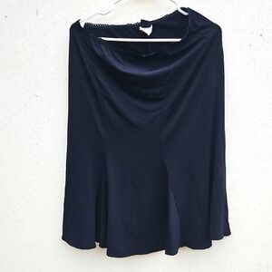 Wrapper Black Midi Skirt